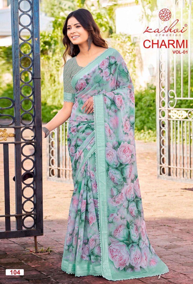 Charmi Vol 1 By Kashvi Weightless Digital Fancy Saree 